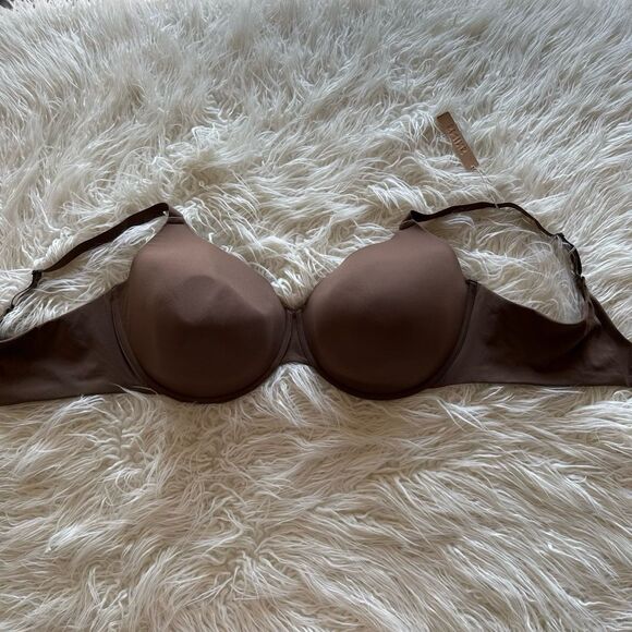 Skims Fits Everybody T-Shirt Bra Cocoa Size 46DDD - Picture 1 of 8